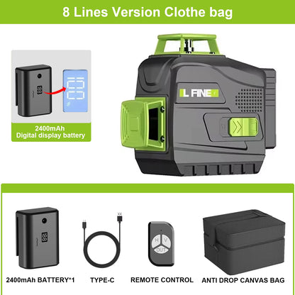Lfine2/4D16 Lines 360°Self-Leveling Laser Levels Optional Tripod and Vertical Professional Laser Level Tool