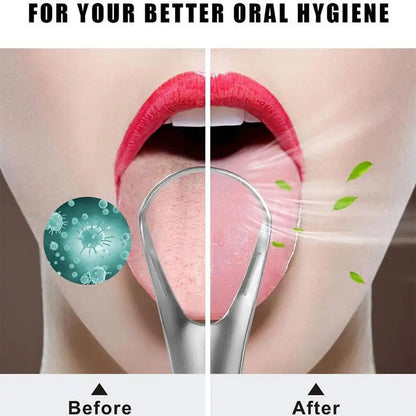 1Pc Stainless Steel Tongue Scraper Tongue Coating Cleaner Tonguecoating Brush Cleaning Tongue Coating Removing Bad Breath