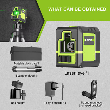 Lfine2/4D16 Lines 360°Self-Leveling Laser Levels Optional Tripod and Vertical Professional Laser Level Tool