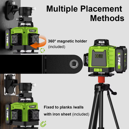 Lfine2/4D16 Lines 360°Self-Leveling Laser Levels Optional Tripod and Vertical Professional Laser Level Tool